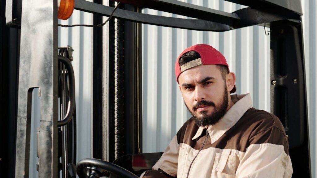 A person working in a warehouse